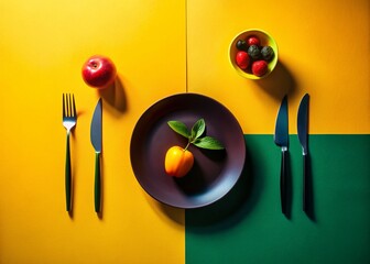 Wall Mural - Minimalist Silhouette Food Photography: Culinary Backgrounds for Marketing