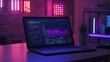© zen - A sleek laptop on a desk showing real-time performance analytics of a web application