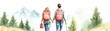 © Newstep - A couple hikes through a stunning landscape, holding hands and enjoying the scenic beauty of nature. Perfect for adventure and travel themes.