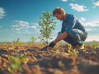 Wall Mural - Corporate Leader Spearheads Environmental Transformation through Tree Planting Initiative