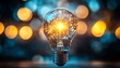 © Itsaree  - successful idea concept, glowing lightbulb with rays of light, innovation and creativity, bright colors, abstract digital design, inspiration and success visualization