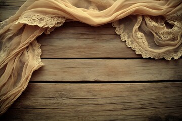 Wall Mural - Vintage Lace and Wood Background Design