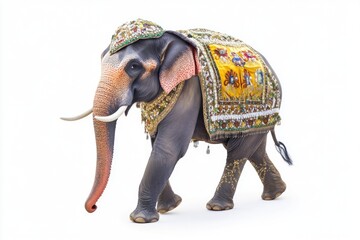 Wall Mural - a whimsical illustration of an elephant wearing a hat, perfect for use in illustrations, children's 