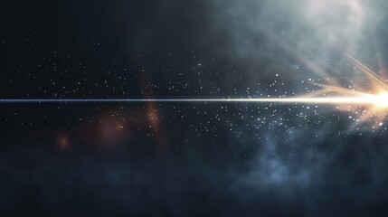 Wall Mural - A cosmic scene featuring a bright light source amidst a starry background.