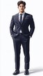 © AI - A person in formal clothing standing against a plain background