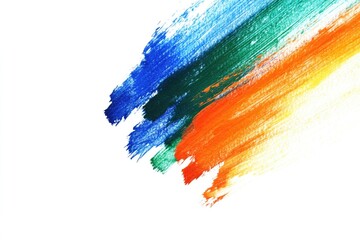 Wall Mural - close-up of a vibrant brush stroke on a clean white background, ideal for use in design and art-rela