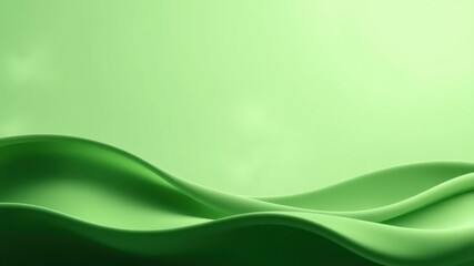 Wall Mural - Abstract Green Fabric Waves Elegant Draped Texture Background