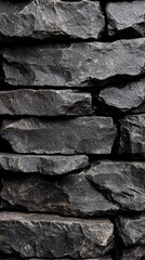 Wall Mural - Close Up View of Dark Gray Stone Wall