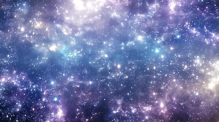 Wall Mural - A vibrant depiction of a cosmic scene filled with stars and nebulas in a galaxy.