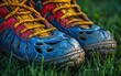 © ArtsybitDesign - Mud-caked Lacrosse Shoes: A testament to a hard-fought game. Grit, glory, and grass stains.