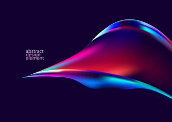 Wall Mural - abstract background of fluid iridescent shape. elegant colorful wallpaper with place for text.