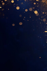 Festive background with fireworks and bokeh lights on a dark blue background
