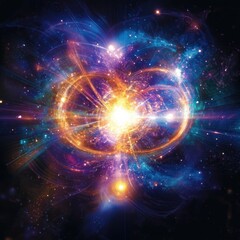 Wall Mural - swirling cosmic energy creates vibrant patterns in the vast universe during a stellar explosion. gen