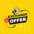 © Rabyea - Yellow exchange offer poster design for business promotion with megaphone