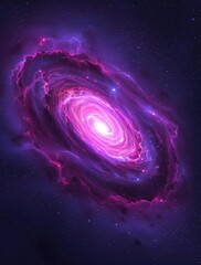 Wall Mural - glowing purple nebula surrounded by delicate tendrils of cosmic dust in the heart of a spiral galaxy