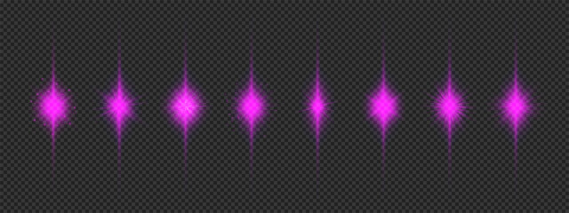 Wall Mural - set of purple light effects of lens flares
