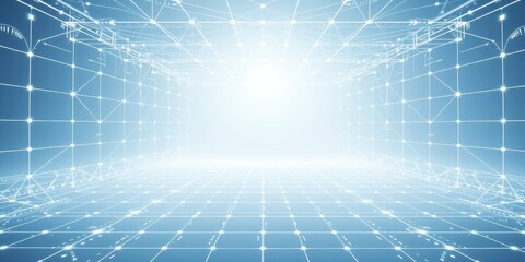 Abstract Futuristic Network Grid A Digital Space Showing Interconnectivity and Innovation