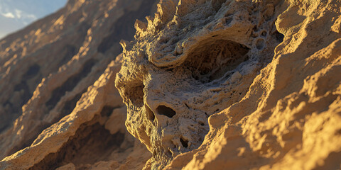 Wall Mural - Porous Rock Formation Resembling a Skull