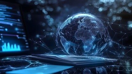 Aufkleber - Futuristic visualization of technology and digital literacy in modern education showcasing interactive screens e learning tools and virtual reality elements in dynamic classroom environments