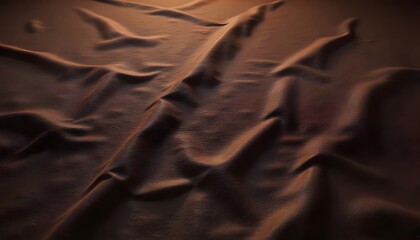 Wall Mural - Smooth Surface of Dark Brown Wrinkled Fabric Texture with Subtle Light