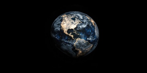 Wall Mural - earth close-up black background