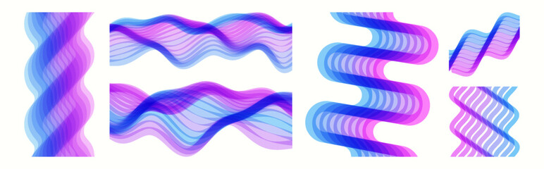 Wall Mural - abstract wavy background made of many overlapping stripes and with dynamic effect. modern screen des