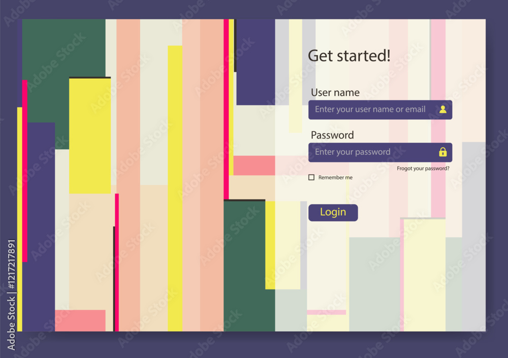 Account sign up and password form page. Login ui ux design concept ...