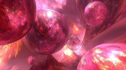 Wall Mural - Soft Glowing Bubbles in a Peaceful and Dreamlike Background