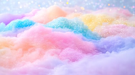 Wall Mural - Dreamy Pastel Clouds with Bokeh Lights in Soft Colors
