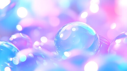 Wall Mural - Gentle Pastel Bubble Background with Photorealistic Glow Effects