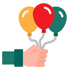 Wall Mural - hand holding balloons