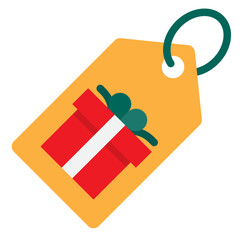 Wall Mural - tag with ribbon isolated