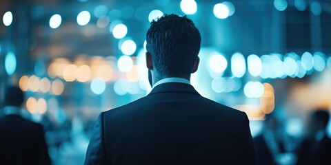 Wall Mural - Man in Suit Standing with Group