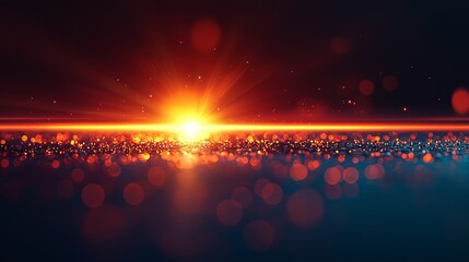 Wall Mural - sun background design enhanced with bright blue light flares and a glowing overlay
