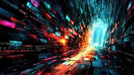 A digital fortress stands strong with walls formed by intricate code.