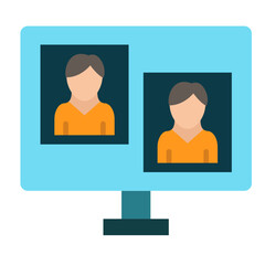 Wall Mural - Online Meeting Icon Style