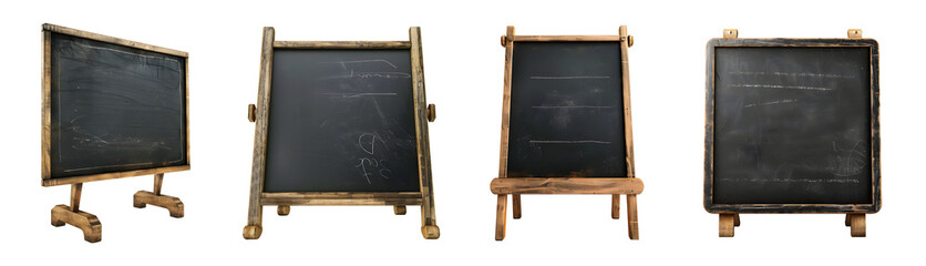 Pack of Black Board on Transparent Background