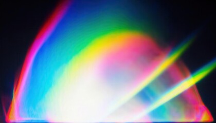 vibrant refracted light spectrum with rainbow hues and sharp beams on dark background, ideal for abstract and artistic design