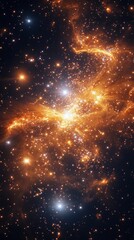 Wall Mural - colorful cosmic explosion in deep space with bright stars and glowing gas clouds