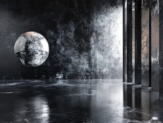 Wall Mural - planet in dark room