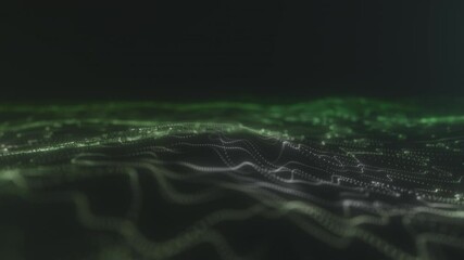 Wall Mural - Futuristic Green and White Digital Particle Flow