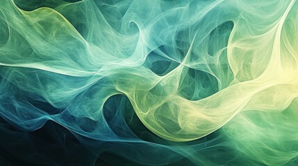 Wall Mural - Abstract swirling teal and green fractal art.