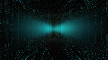 Abstract Digital Tunnel - Futuristic Technology Art