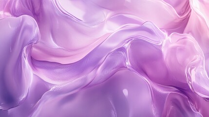 Wall Mural - A mesmerizing close-up of soft, flowing purple and pink fluid textures creating an ethereal, dreamlike atmosphere.