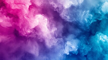 Wall Mural - A vibrant abstract background showcasing pink and blue smoke blending seamlessly, creating a dreamy atmosphere.