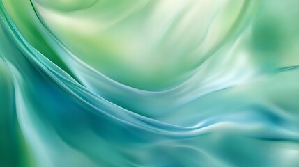 Wall Mural - a serene abstract swirl of green and blue tones, evoking tranquility and fluidity.