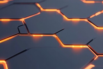 futuristic abstract composition featuring glowing circuits and neural network connections forming complex pattern