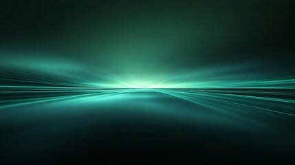 Wall Mural - a serene abstract landscape with soft green hues and gentle light radiating from the horizon.