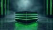 © Thanayut - high-tech data center server with green led lights