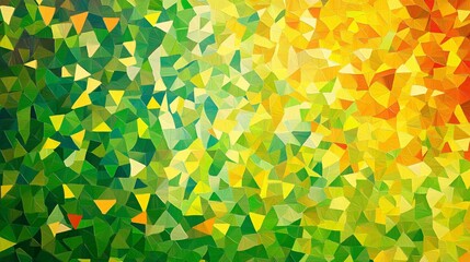 Wall Mural - a vibrant abstract geometric pattern featuring shades of green and yellow.
